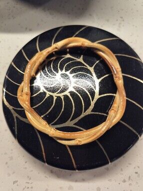 Real Natural Twisted Bamboo Root Bangle Bracelet - Excellent Condition